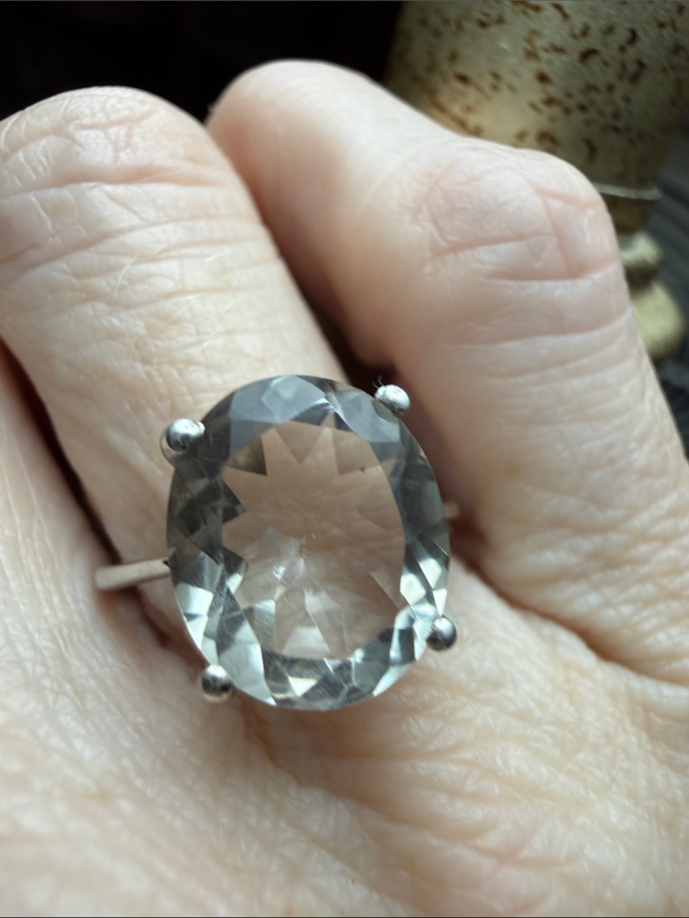 4 CT SMOKY QUARTZ Classic Silver Ring NEW sz 7 GORGEOUS - Picture 3 of 7
